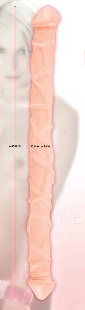Podwójne dildo Nature Skin, TPR, realistyczne, giętkie, długie. Podwójne dildo Nature Skin, TPR, realistyczne, giętkie, długie.