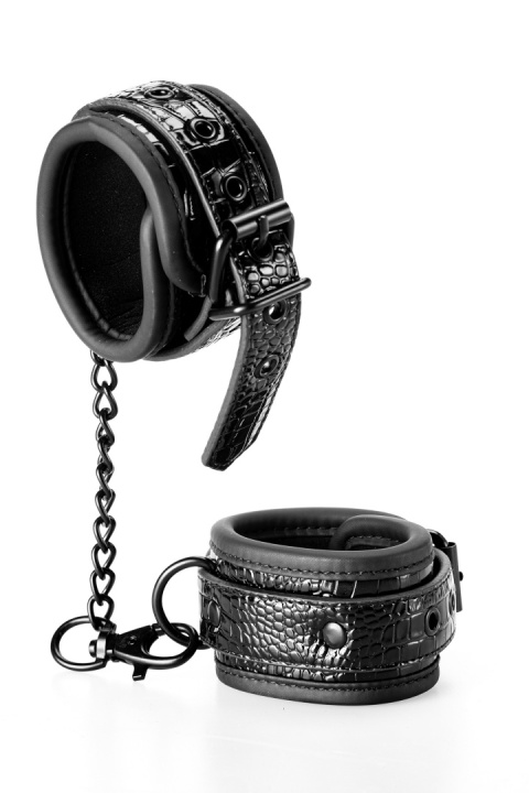 Kajdanki na ręce, neopren i skóra syntetyczna we wzór krokodyla, lakierowane, Blaze Kajdanki na ręce, neopren i skóra syntetyczna we wzór krokodyla, lakierowane, Blaze