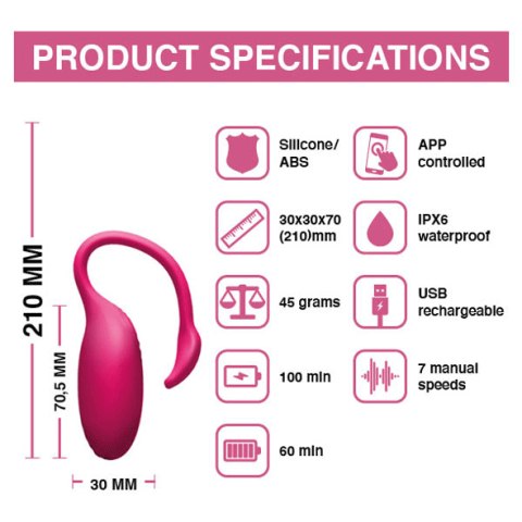 Masażer lub stymulator dla kobiet, Flamingo Magic Motion, obsługiwany zdalnie smartfonem Masażer lub stymulator dla kobiet, Flamingo Magic Motion, obsługiwany zdalnie smartfonem