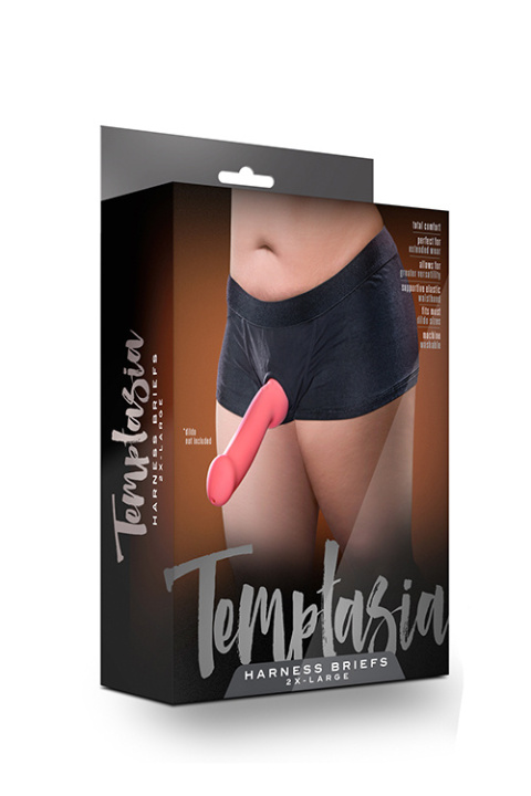 Uprząż do strap-ona, majtki/bokserki z pierścieniem, bawełna, elastan, rozmiar 2XL, Temptasia Uprząż do strap-ona, majtki/bokserki z pierścieniem, bawełna, elastan, rozmiar 2XL, Temptasia