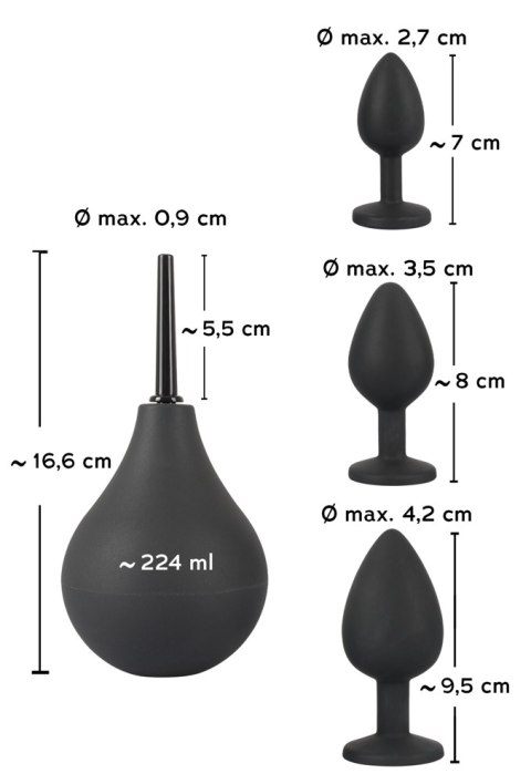 Zestaw korków analnych z gruszką, Black Velvet (korek) Zestaw korków analnych z gruszką, Black Velvet (korek)