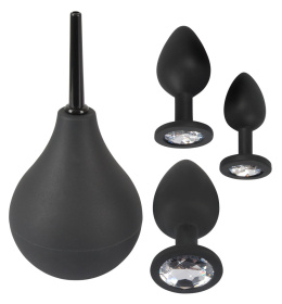 Zestaw korków analnych z gruszką, Black Velvet (korek)