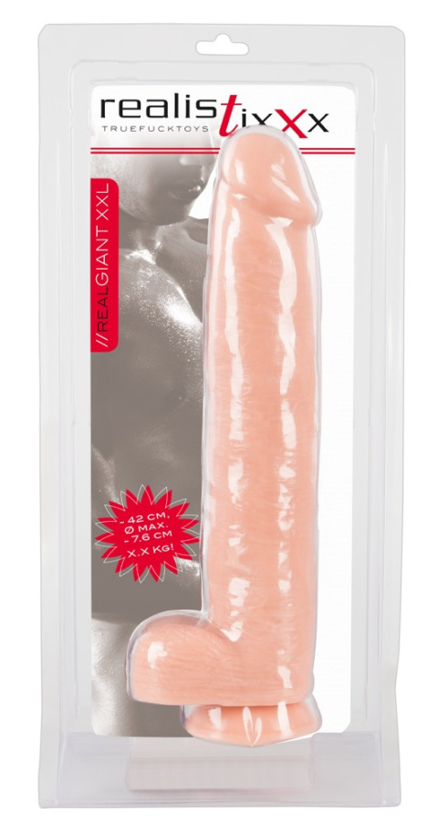 Dildo na przyssawce, gigant, PVC, Realistixxx Giant 3XL Dildo na przyssawce, gigant, PVC, Realistixxx Giant 3XL