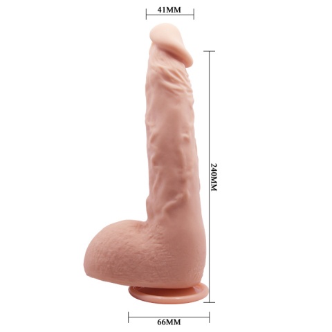 Dildo na przyssawce, z jądrami, bez wibracji, cyberskóra, Beautiful Jason 9'8, Baile Dildo na przyssawce, z jądrami, bez wibracji, cyberskóra, Beautiful Jason 9'8, Baile