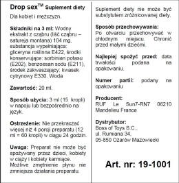 Hiszpańska mucha, Spanish Fly Exclusive, krople wzmacniające libido, 15 ml