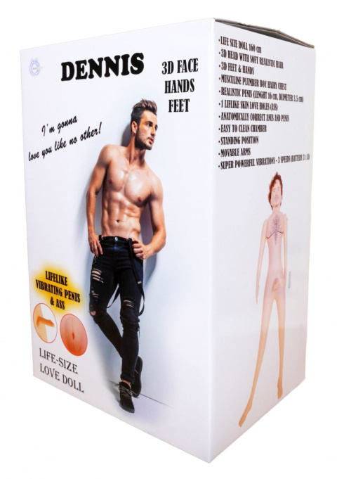 Lalka męska, pompowana (dmuchana), Dennis 3D, z wibrującym penisem, Boss of Toys Lalka męska, pompowana (dmuchana), Dennis 3D, z wibrującym penisem, Boss of Toys