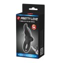 Wibrujący pierścień erekcyjny stymulujący łechtaczkę, dwie pętle (na jądra i penisa), Pretty Love Wibrujący pierścień erekcyjny stymulujący łechtaczkę, dwie pętle (na jądra i penisa), Pretty Love