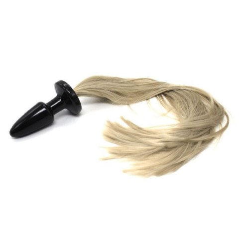 Korek analny (wtyczka, zatyczka analna) z ogonem, blond kucyk, PVC, poliamid, T4L Korek analny (wtyczka, zatyczka analna) z ogonem, blond kucyk, PVC, poliamid, T4L
