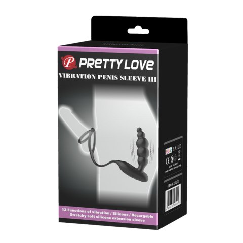 Masażer prostaty z 2 pierścieniami, USB, Pretty Love, Vibration Penis Sleeve III Masażer prostaty z 2 pierścieniami, USB, Pretty Love, Vibration Penis Sleeve III