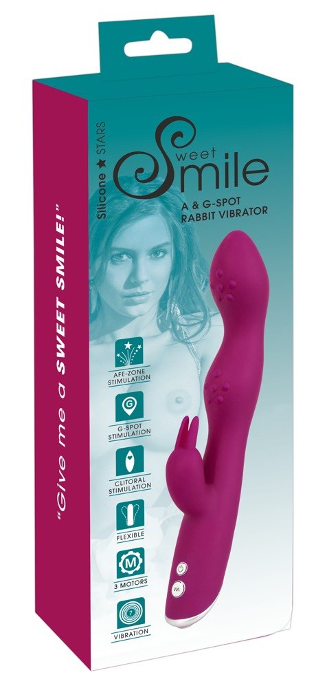 Wibrator Sweet Smile A&G-Spot Rabbit Vibrator, silikon, baterie. Wibrator Sweet Smile A&G-Spot Rabbit Vibrator, silikon, baterie.