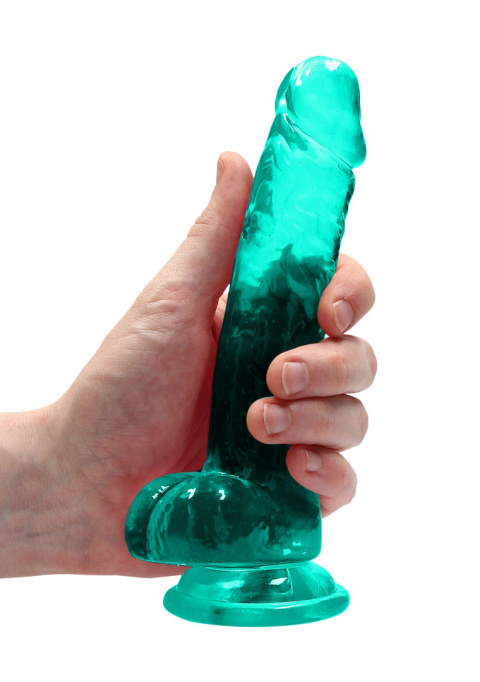 Dildo na przyssawce, 7.0, krystalicznie szmaragdowe, TPE Dildo na przyssawce, 7.0, krystalicznie szmaragdowe, TPE