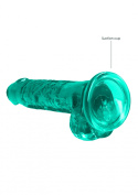 Dildo na przyssawce, 7.0, krystalicznie szmaragdowe, TPE Dildo na przyssawce, 7.0, krystalicznie szmaragdowe, TPE