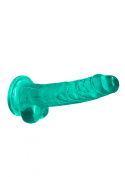 Dildo na przyssawce, 7.0, krystalicznie szmaragdowe, TPE Dildo na przyssawce, 7.0, krystalicznie szmaragdowe, TPE