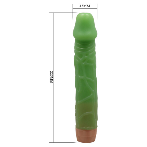 Dildo z wibracjami (realistyczny wibrator) Barbara 8,8 zielony, baterie, TPE Dildo z wibracjami (realistyczny wibrator) Barbara 8,8 zielony, baterie, TPE