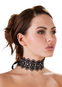 Obroża z gipiury, z perełkami, wiązana z tyłu na kokardę, chocker, Cottelli Obroża z gipiury, z perełkami, wiązana z tyłu na kokardę, chocker, Cottelli