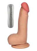 WIbrujące dildo na przyssawce, Ares, pilot na kablu, baterie, cyberskóra Boss of Toys WIbrujące dildo na przyssawce, Ares, pilot na kablu, baterie, cyberskóra Boss of Toys