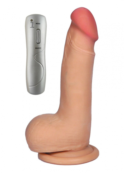 WIbrujące dildo na przyssawce, Ares, pilot na kablu, baterie, cyberskóra Boss of Toys WIbrujące dildo na przyssawce, Ares, pilot na kablu, baterie, cyberskóra Boss of Toys