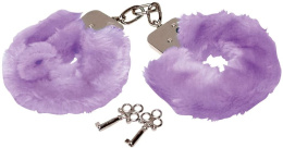 Kajdanki Love Cuffs, metalowe z futerkiem z poliestru.