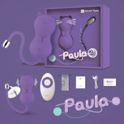 Masażer/stymulator/wibrujące jajko, kotek Paula, Kistoy, pilot bezprzewodowy, silikon, USB Masażer/stymulator/wibrujące jajko, kotek Paula, Kistoy, pilot bezprzewodowy, silikon, USB