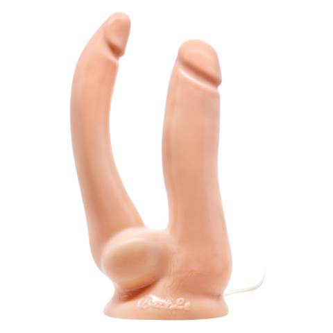Podwójne dildo na przyssawce (waginalno - analne), z wibracjami (pilot na kablu), Baile Podwójne dildo na przyssawce (waginalno - analne), z wibracjami (pilot na kablu), Baile